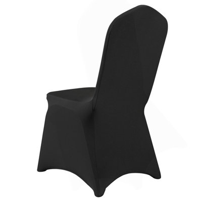 Stretch Spandex Folding Chair Covers, Universal Fitted Arched Front Cover, Removable Washable Protective Slipcovers, For Wedding, Holiday, Banquet, Party, Celebration, Dining (50PCS Black)