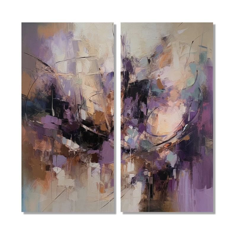 «Mauve Minimalims Enchantment» - art mural mauve, H 20 po x l 24 po, Toile tendue, Ne s’applique pas