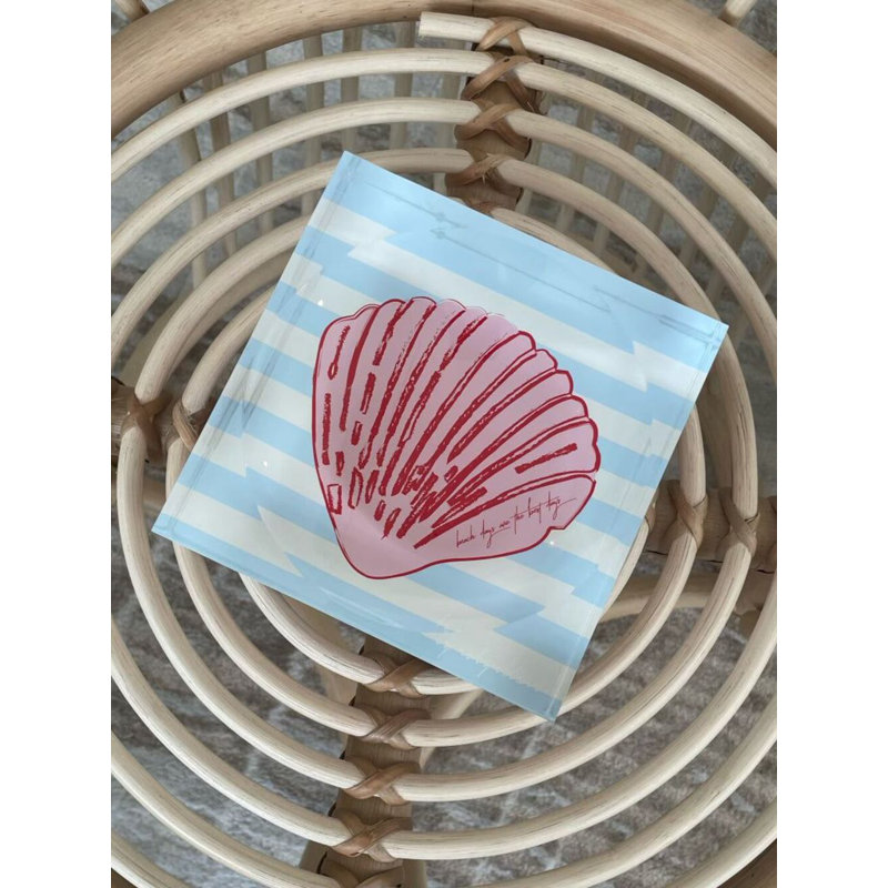 Sally Seashells Stripe, Blue/Pink/White