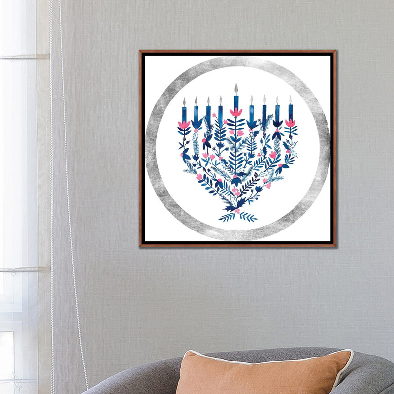 Impression d’art graphique Boho Hanoukka collection C par Grace Popp, Cadre bois classique, Pas de tapis