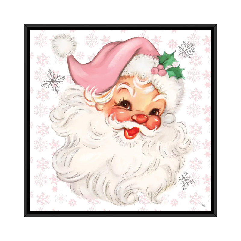 «Pink Christmas Past», reproduction d'art sur toile encadrée, H 18 po x l 18 po, Noir