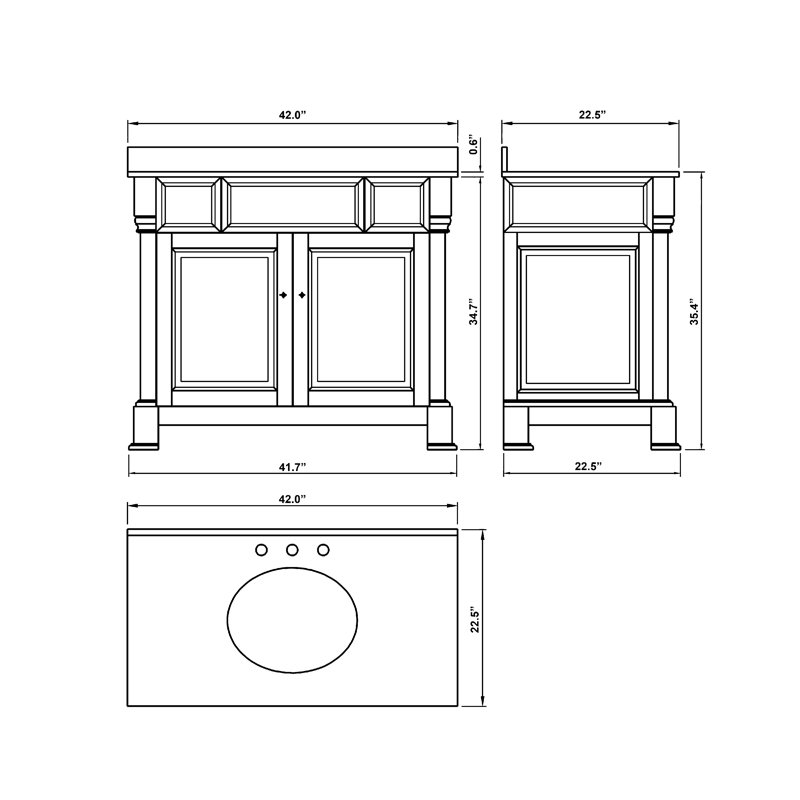 Ensemble de meuble-lavabo simple 42 po Lollis, Blanc