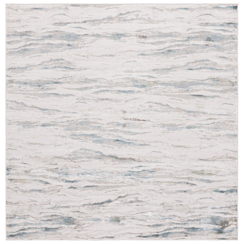 Keryn Performance Abstract Rug, Square 6'7"