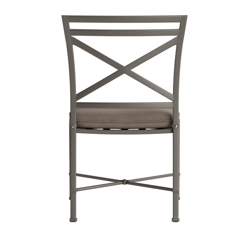 Venetian Outdoor Dining Side Chair, Mica, Fusion Dove, White