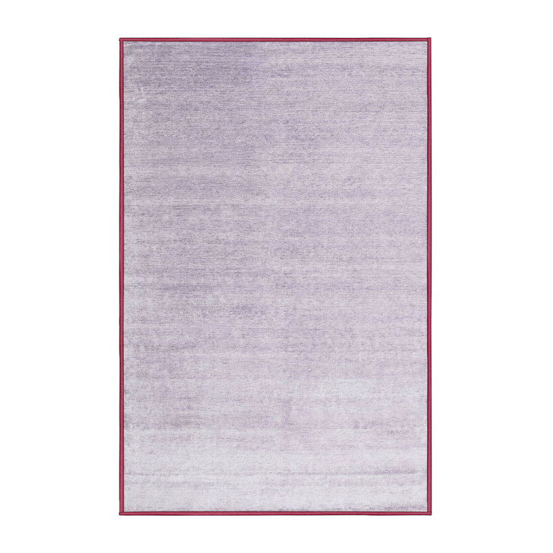 Tapis contemporain violet / gris, Rectangle 5 pi x 7 pi