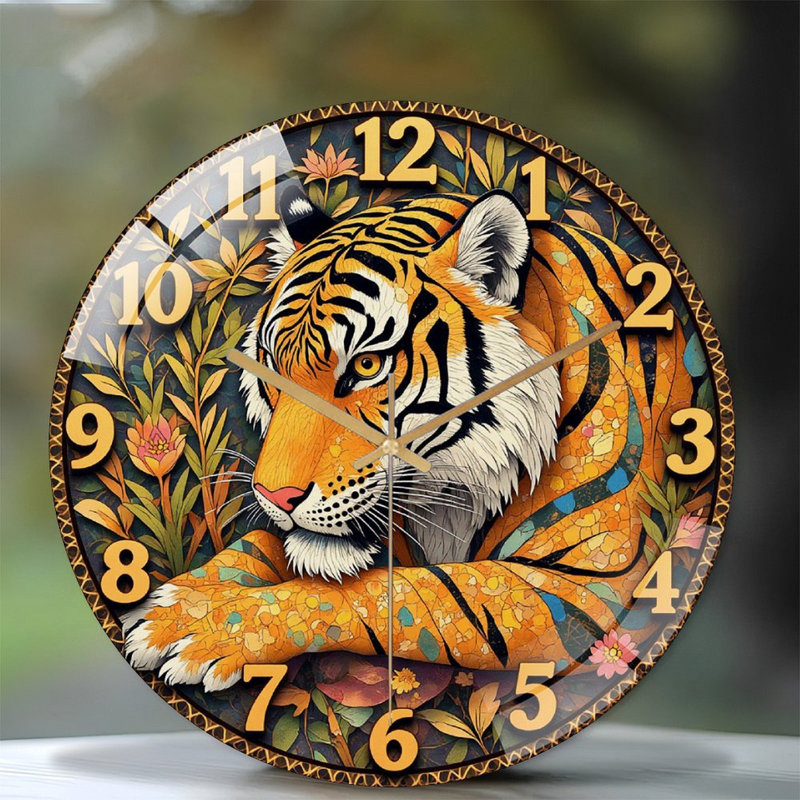 Horloge murale tigre 12 po
