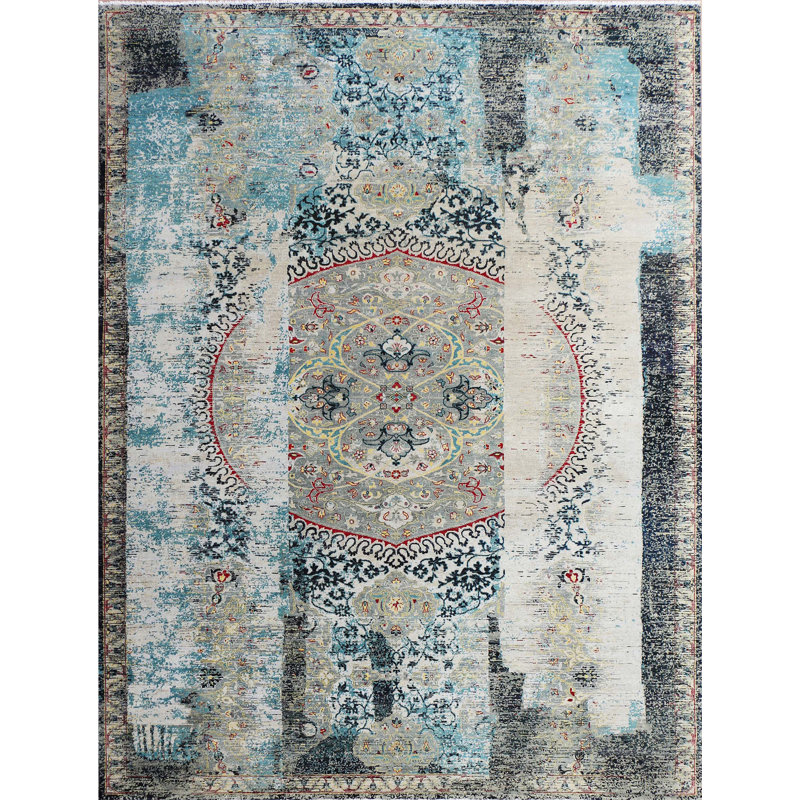 Handmade Wool Abstract Area Rug, Rectangle 12' x 15'