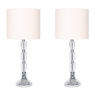 Crystal 2,26"H,Candlestick Table Lamps,Silver
