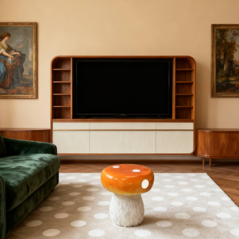 Tabouret de statue Mushroom, Orange