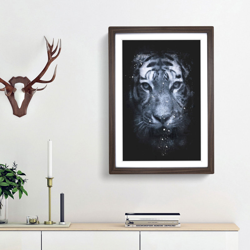 Tiger Portrait - Framed Print, Walnut Framed, 87cm H x 62cm W x 2cm D
