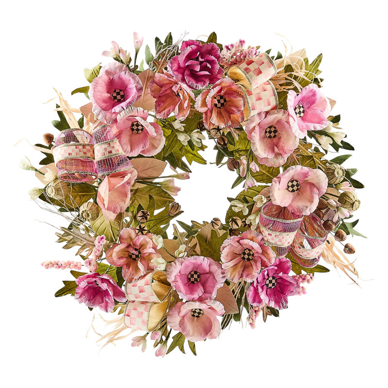 Rosy Poppy 22" Wreath