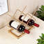 Support à vin de table moderne et géométrique, porte-bouteilles autoportant en métal pour 5 bouteilles pour le comptoir, l'armoire ou le garde-manger, fabrication résistante à la rouille-284860647