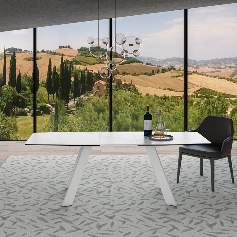 Extendable Metal Base Dining Table