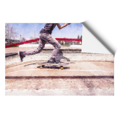 Skateboarding Painting - Frameless Print
