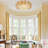 Jaygo 23.5 inch 6 Light Gold Modern Crystal Flush Mount Lighting
