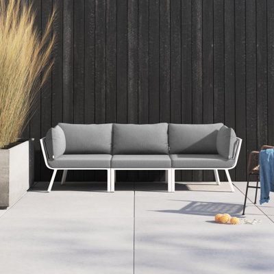 Modway Riverside 3 Piece Outdoor Patio Aluminum Sectional Sofa Set by Modway