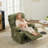 8-Point Massage Rocking Recliner Chair, 360° Swivel Glider with Lumbar Heating & Cup Holders, 400LBS-1402301468