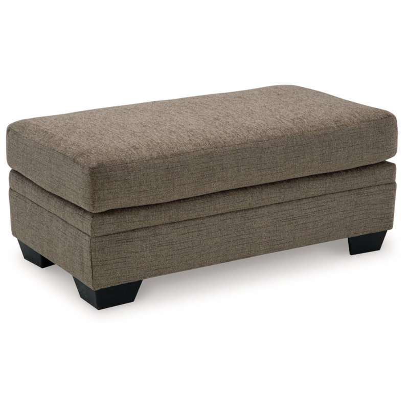 Gwendolynne Upholstered Ottoman, Warm Gray 100% Polyester