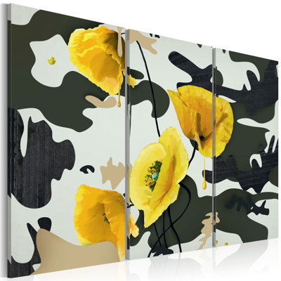 Painted By Poppies - 3 Piece No Frame Print on Canvas