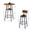 Ensemble de table de bar 3 pièces pour 2, table bistro ronde à 2 niveaux et tabourets en polyuréthane, table à hauteur de comptoir-110476219-110476221