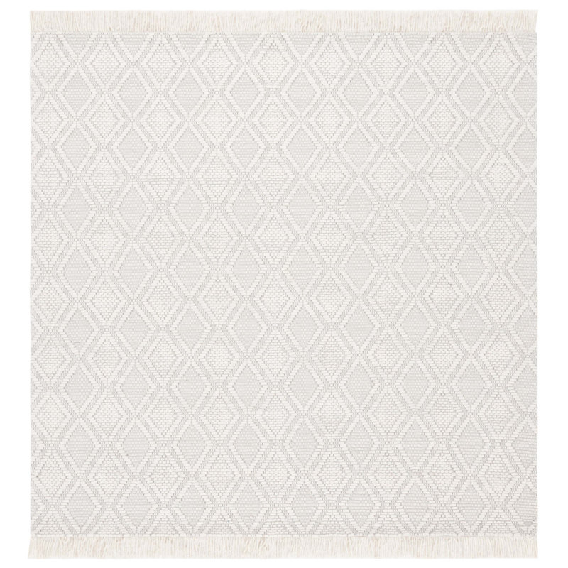Natura 870 Hand Woven Wool And Cotton With Latex Geometric Rug, Square 6'
