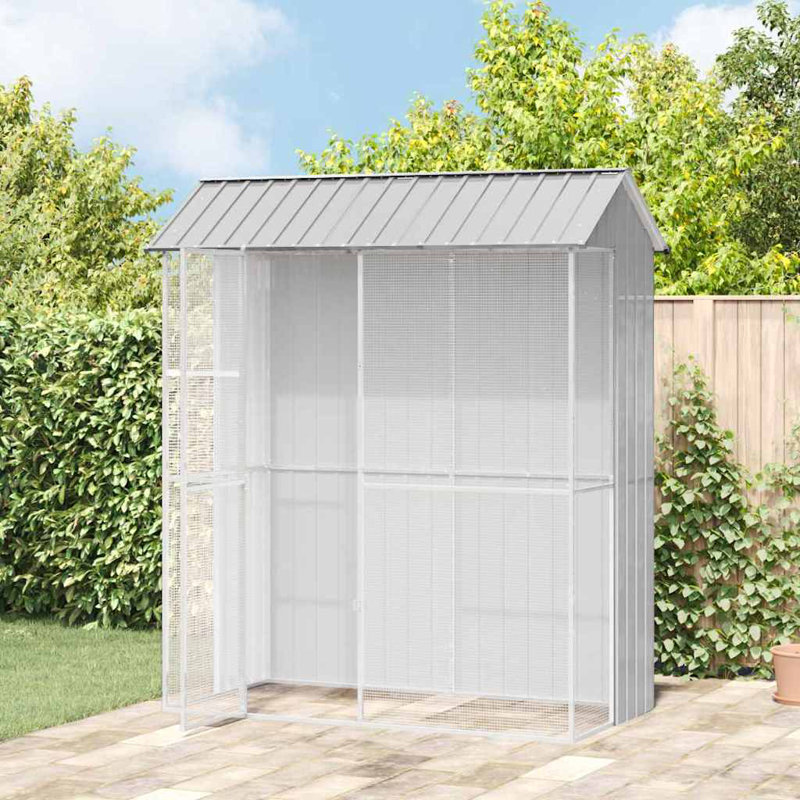 247cm Steel Floor Bird Cage, Grey