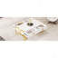 Table basse moderne moderne avec 4 tiroirs et base dorée de 47,3 po-185603476