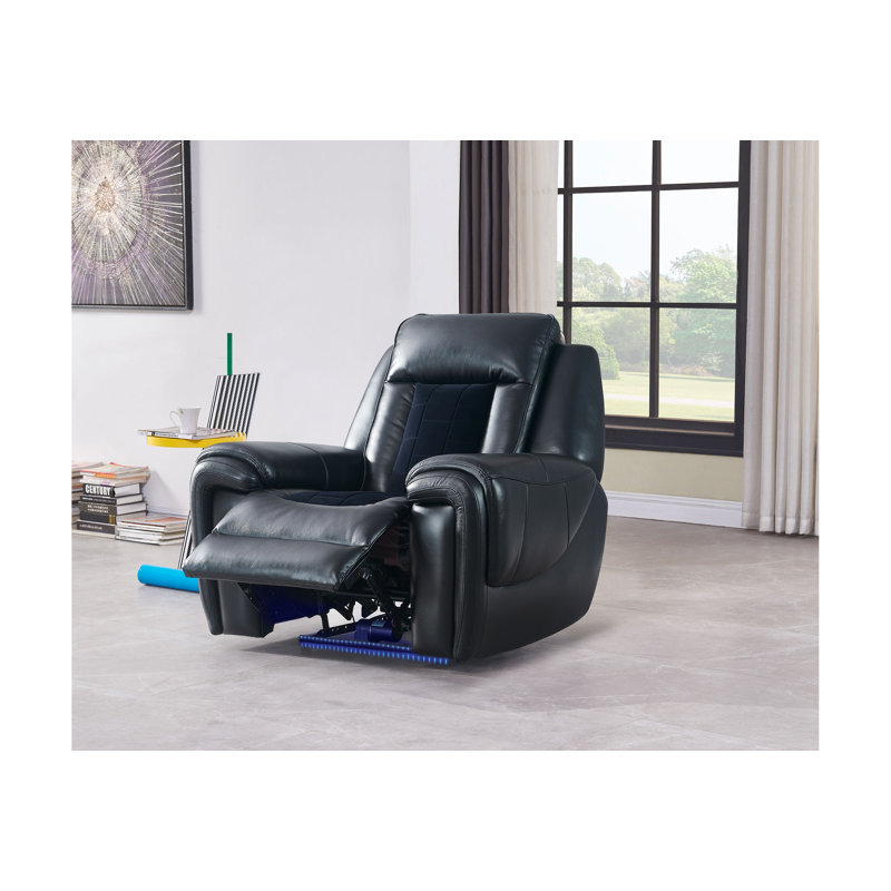 Fauteuil inclinable Restivo Blanche avec DEL - noir