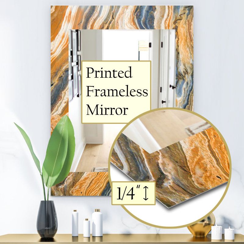 Miroir mural en marbre geode 4 traditionnels, H 24 po x l 32 po