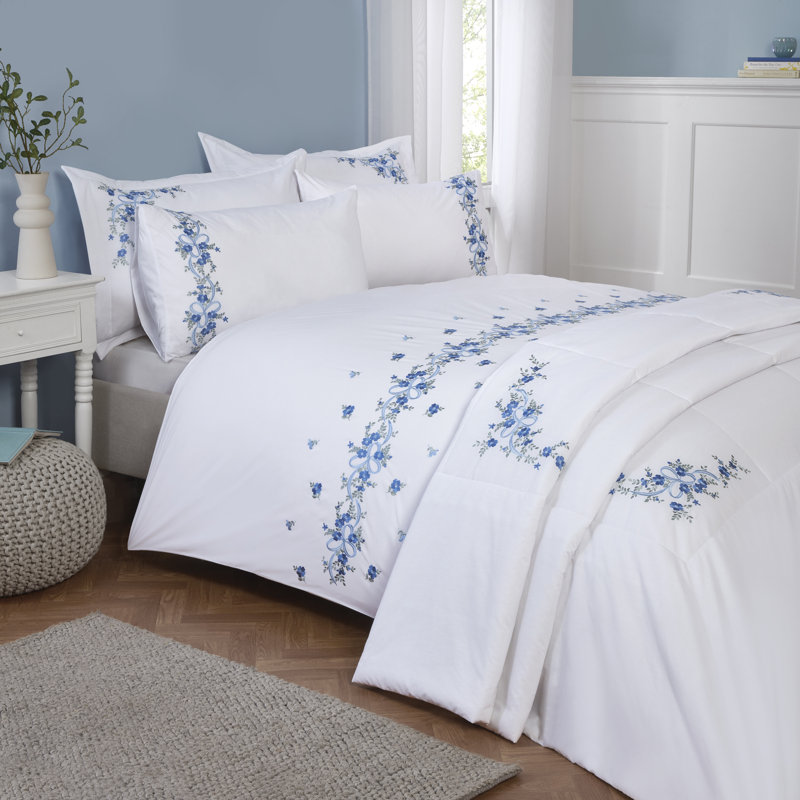 Cotton Blend Floral Bedspread