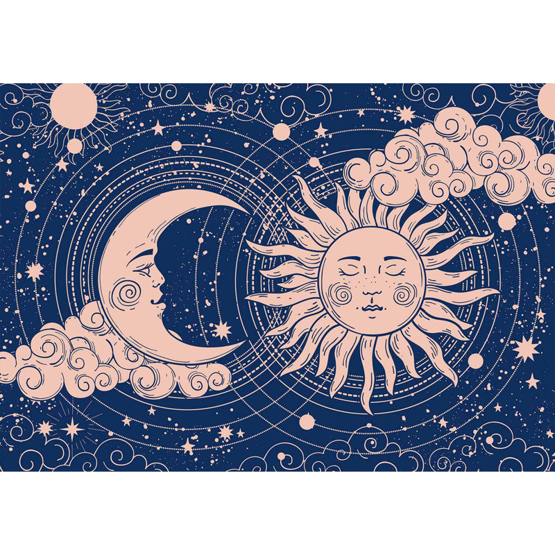 Murale spirituelle pelez et collez - Harmonie cosmique, L 57 po x L 41 po