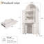 Grand garde-manger arqué cannelé avec tablettes réglables, rangement élégant avec tiroir caché et porte vitrée pour la cuisine et les espaces de vie-296655752