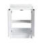 Meuble-lavabo autoportant moderne avec lavabo en résine et 1 armoire de rangement latérale