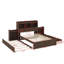 Lit plateforme double avec tablettes coulissantes-1425942185