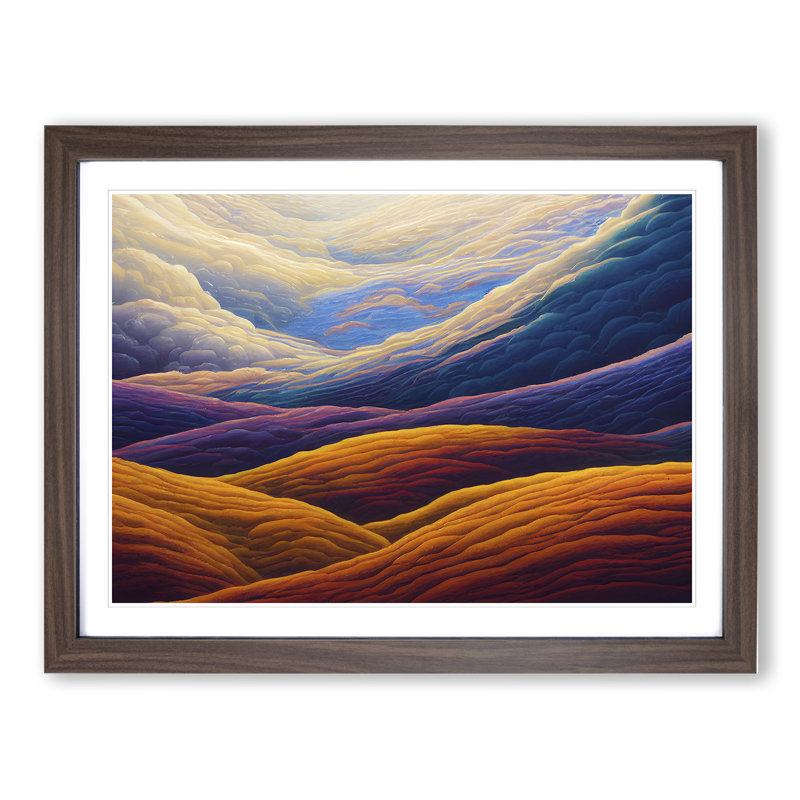 Stimulating Mountains - Framed Print, 25cm H x 34cm W x 2cm D, Walnut Framed