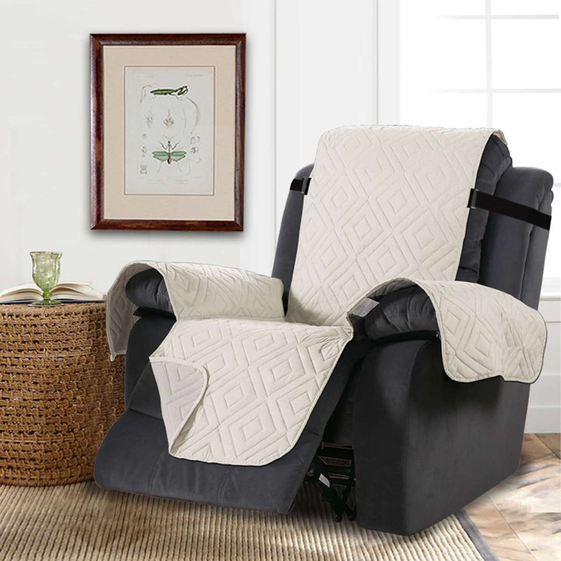 Housse de protection pour canapé inclinable en microfibre Diamond, Ivoire