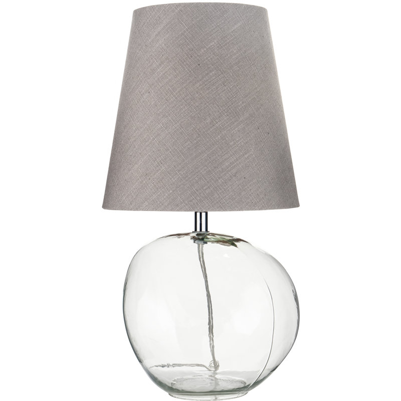 Mila Glass Table Lamp, Grey
