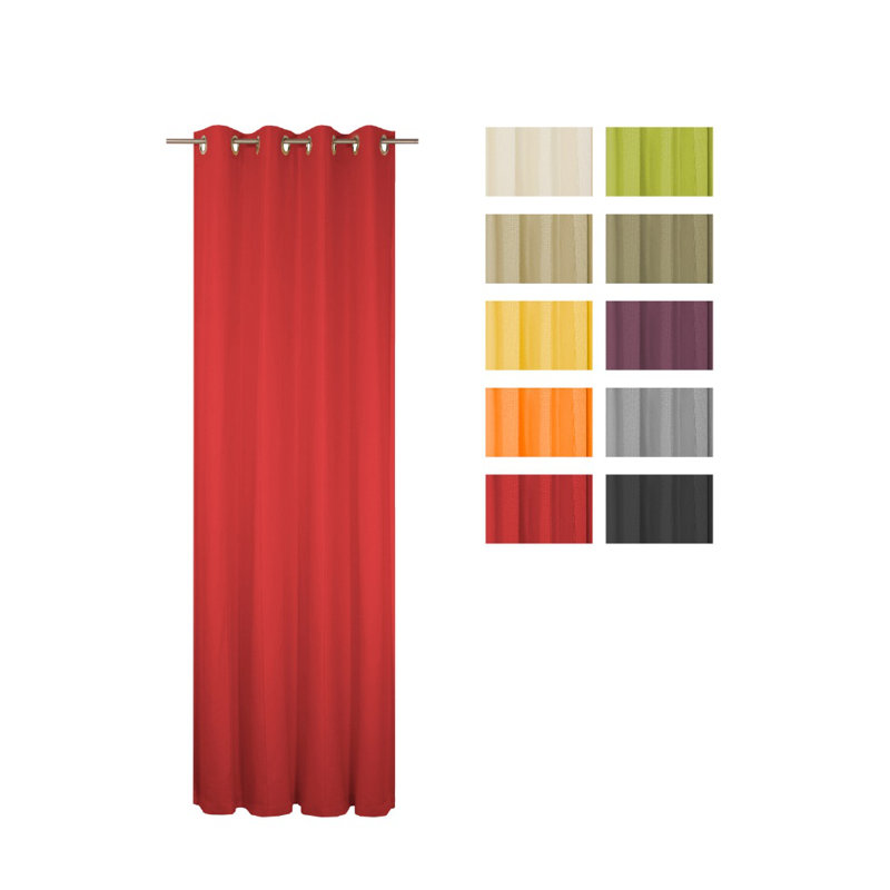 Pearce Eyelet Single Curtain, opaque, 132cm Width x 150cm Drop, Taupe