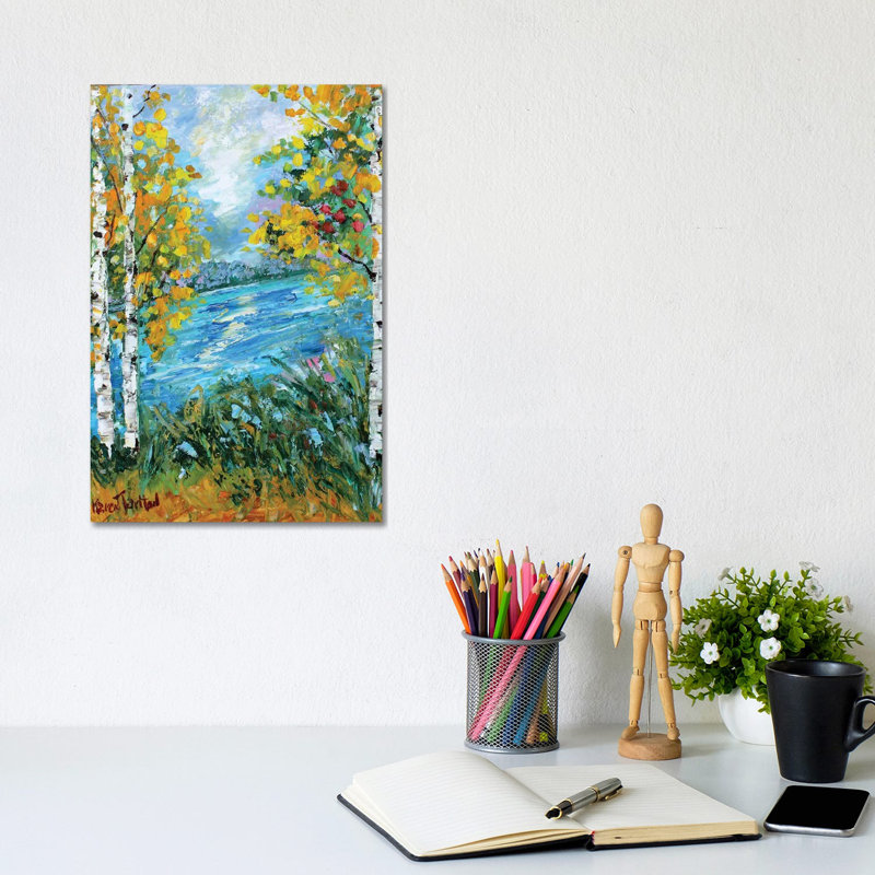 Birch Tree Fall by Karen Tarlton - Wrapped Canvas Painting, 20.32 cm H x 30.48 cm W