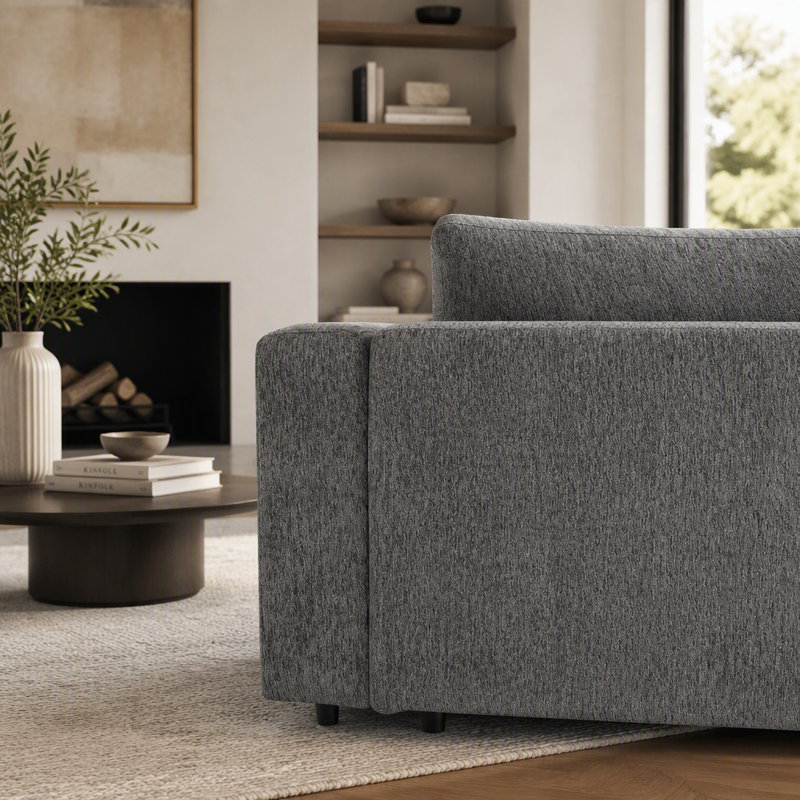 Ensemble de chaises d'appoint 3 pièces, 2 fauteuils rembourrés en chenille avec repose-pieds mobile, ensemble de chaises longues avec cadre en bois massif, comprend 2 coussins décoratifs, ensemble de mobilier de salon moderne
