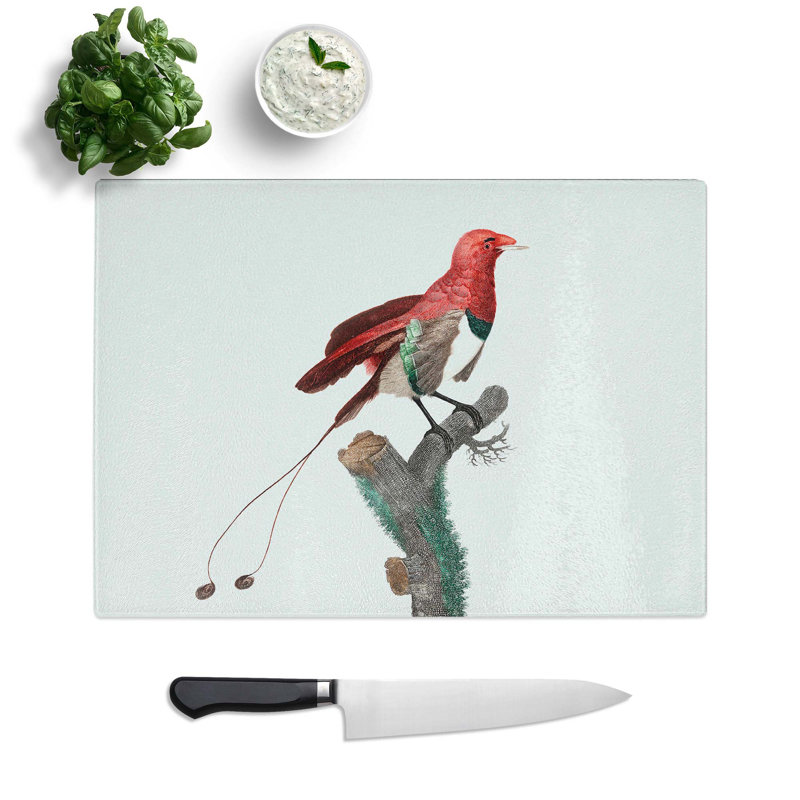 Glass King Bird of Paradise by Jacques Barraband Chopping Board, 28.5 cm W x 20 cm L