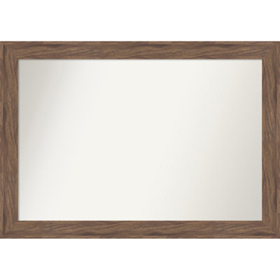 Pia Medium Brown Non-Beveled Framed Bathroom Vanity Wall Mirror