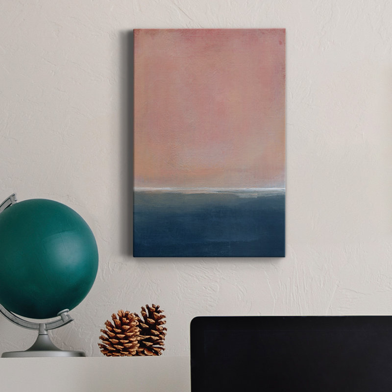 Coucher de soleil - peinture sur toile tendue, H 36 po x l 24 po x P 1 po