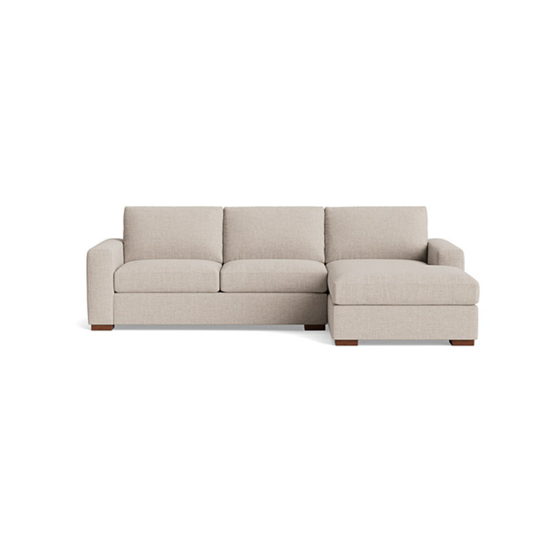 Couch Potato Chaise Sectional, Performance Weave - Natural, Right Hand Facing