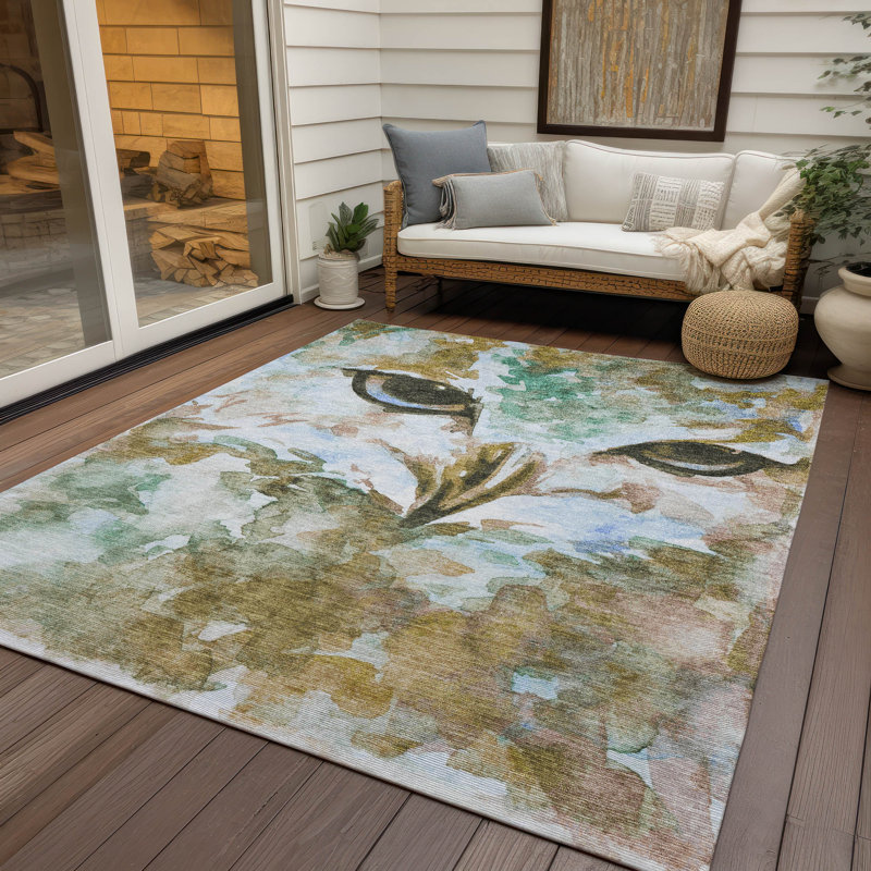 Machine Washable Indoor/Outdoor Houtz ACN2274 Animal Rug, Rectangle 9' x 12'