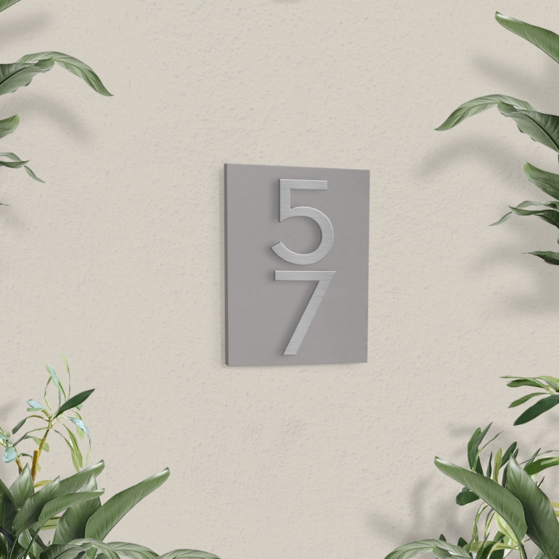 Petite plaque d'adresse murale Simply Sweet, Gris, Argent