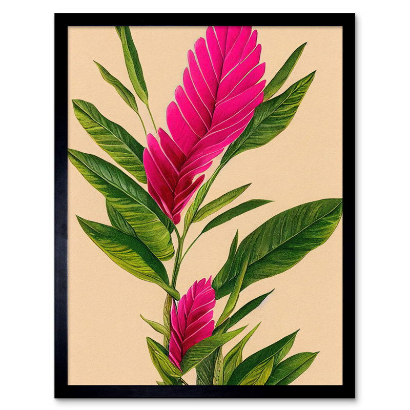 Tropical Botanical Exotic Pink Floral - Single Picture Frame Print