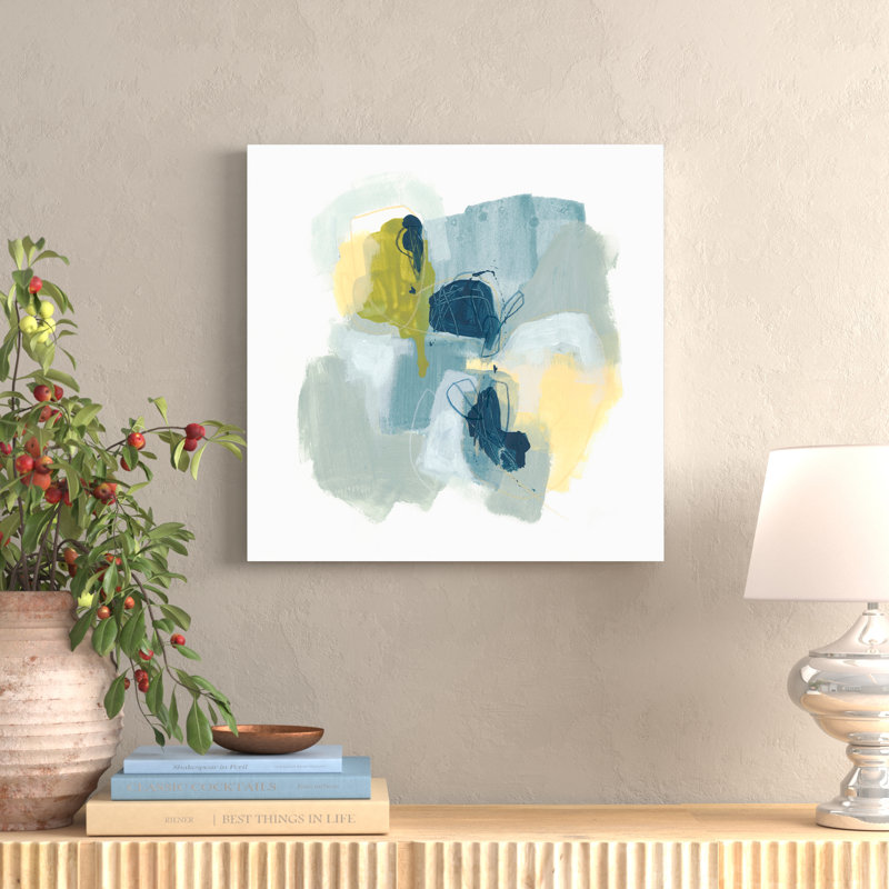 Water Motion II by June Erica Vess - Painting, 30cm H x 30cm W, Wrapped Canvas