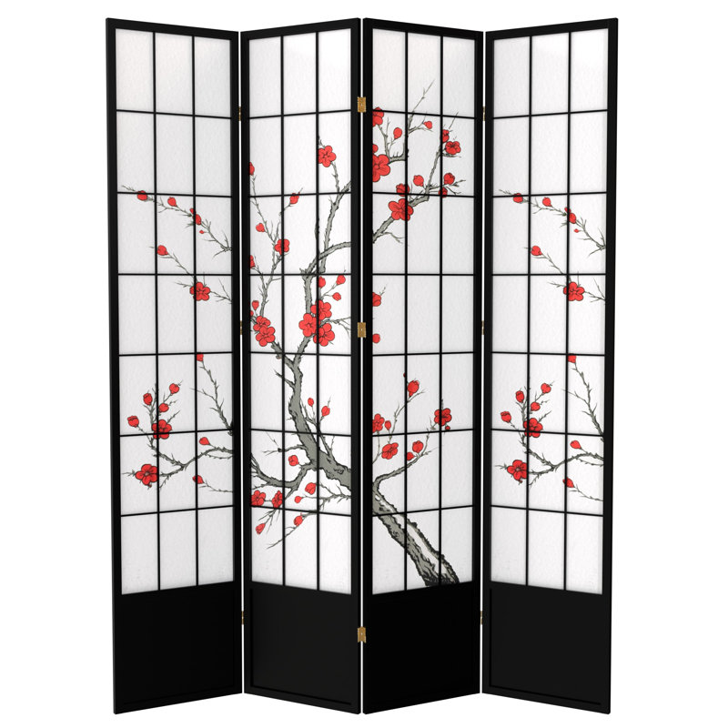 Pavillon de jardin permanent en métal Grand paravent pliant en papier de riz, 4, Noir