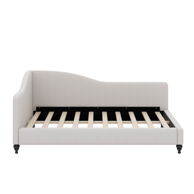 L-Shaped Linen Daybed With Solid Wood Legs by Latitude Run